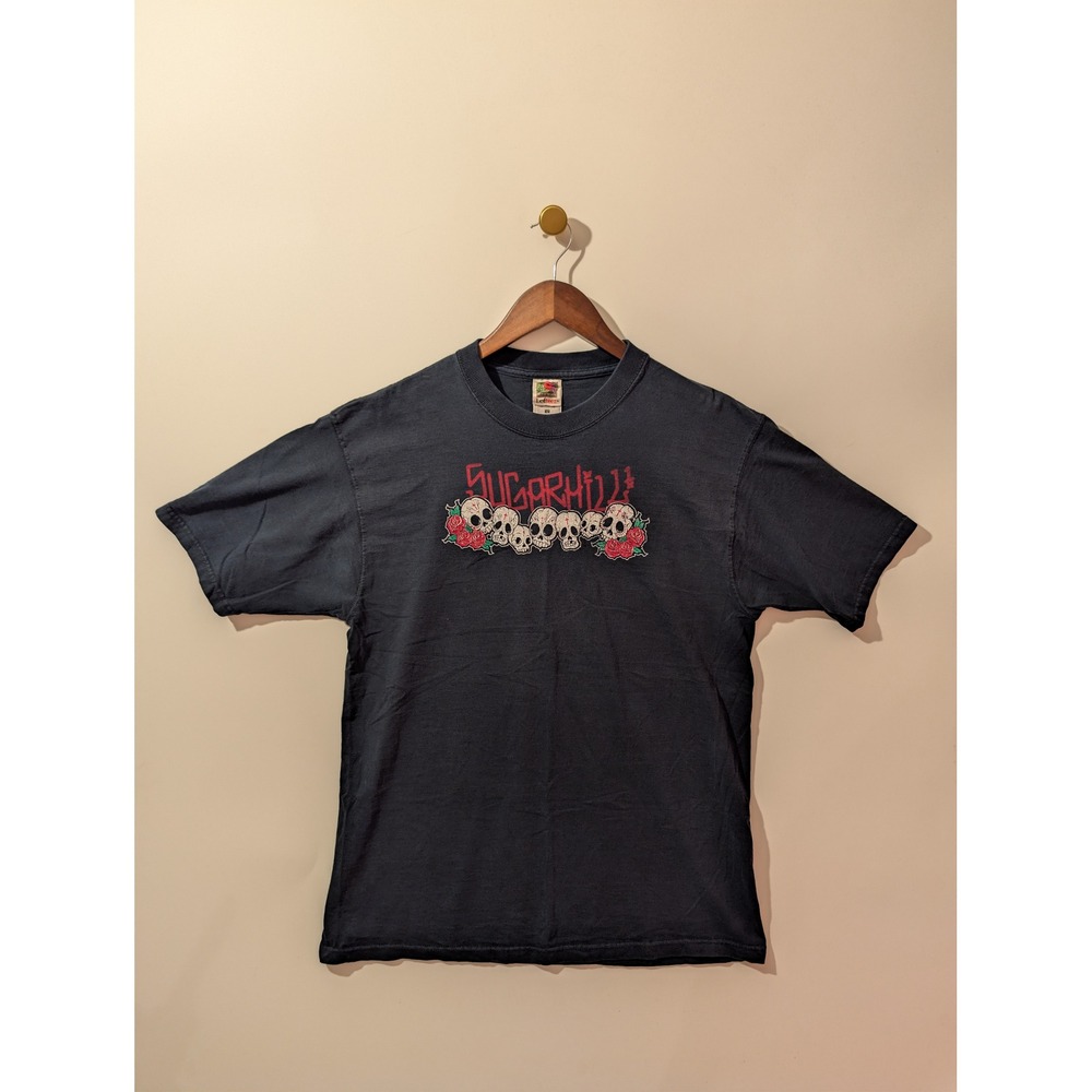 Sugarhill T-Shirt Mens L Black Good Skulls Roses Streetwear 90s